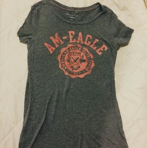 Gray American Eagle Sparkle Logo Tee